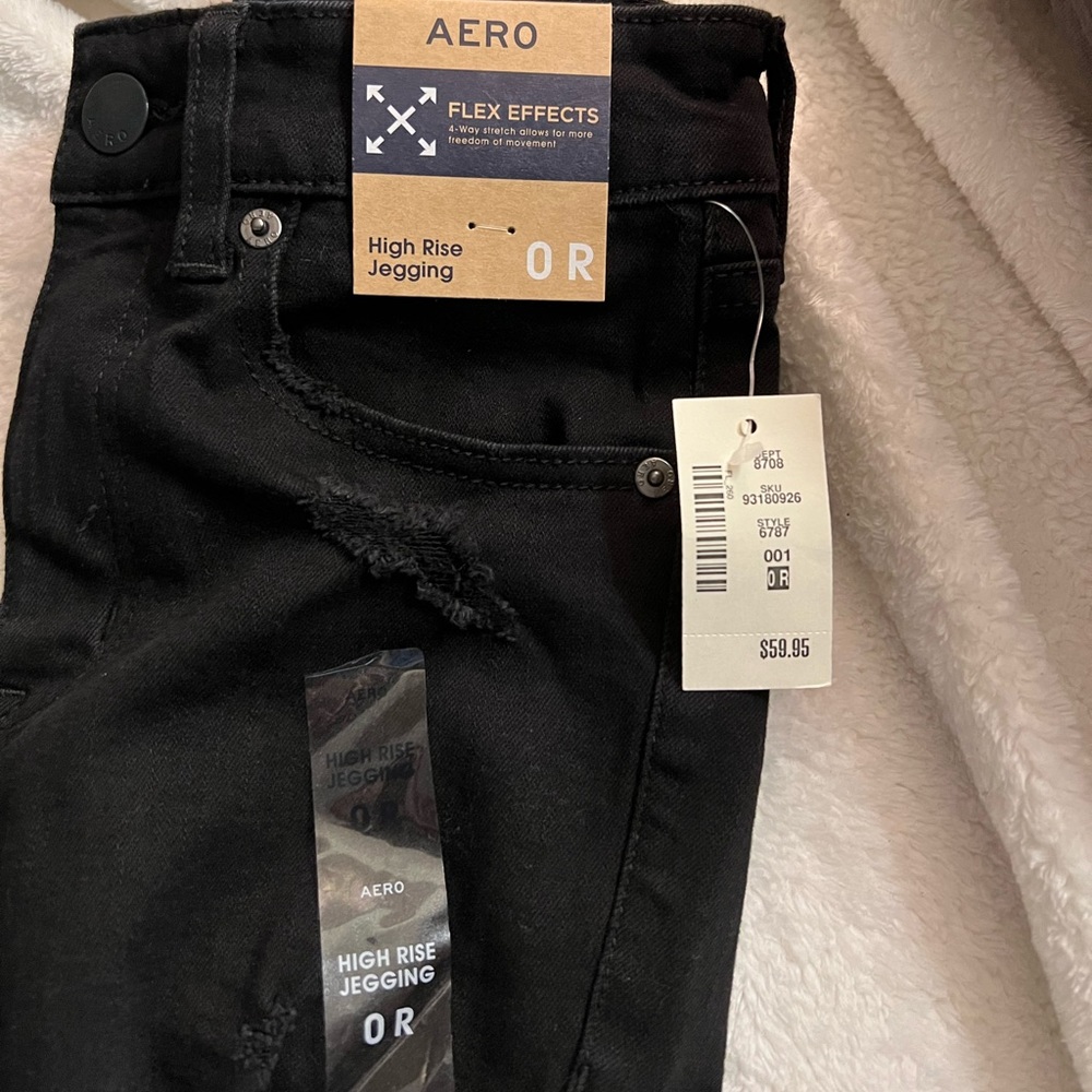 BRAND NEW WITH TAGS american eagle black high rise jeggings